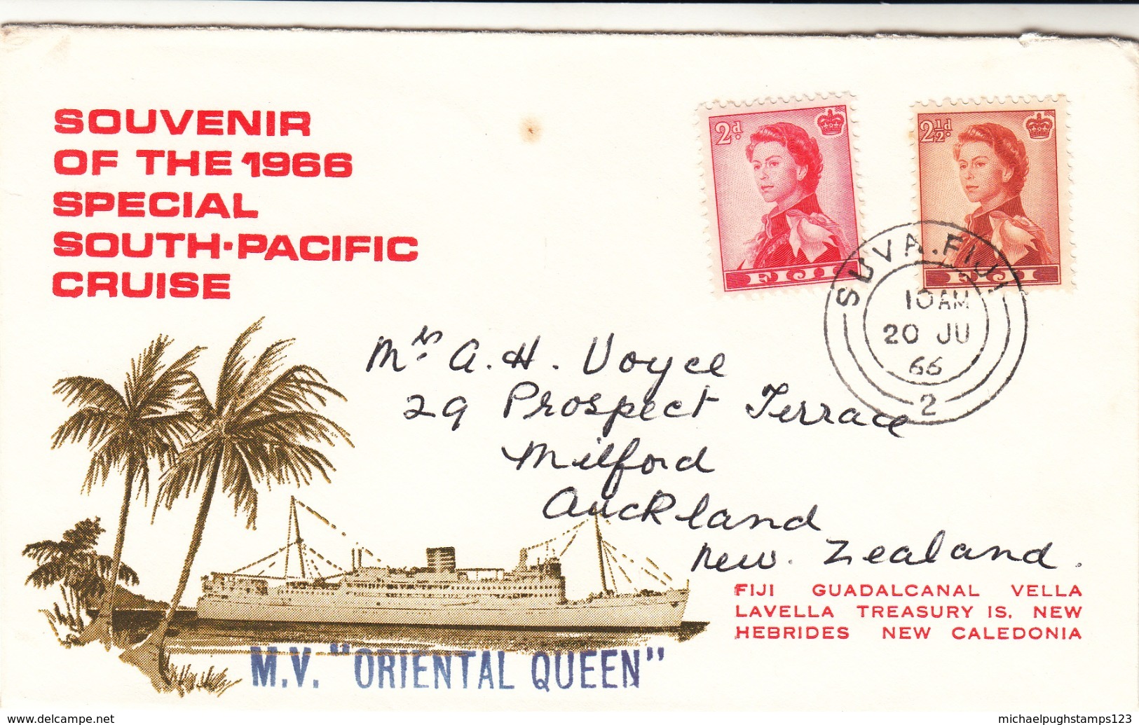Fiji / M.V.Oriental Queen / British Solomon Islands / Honiara Paquebot - Fidji (1970-...)
