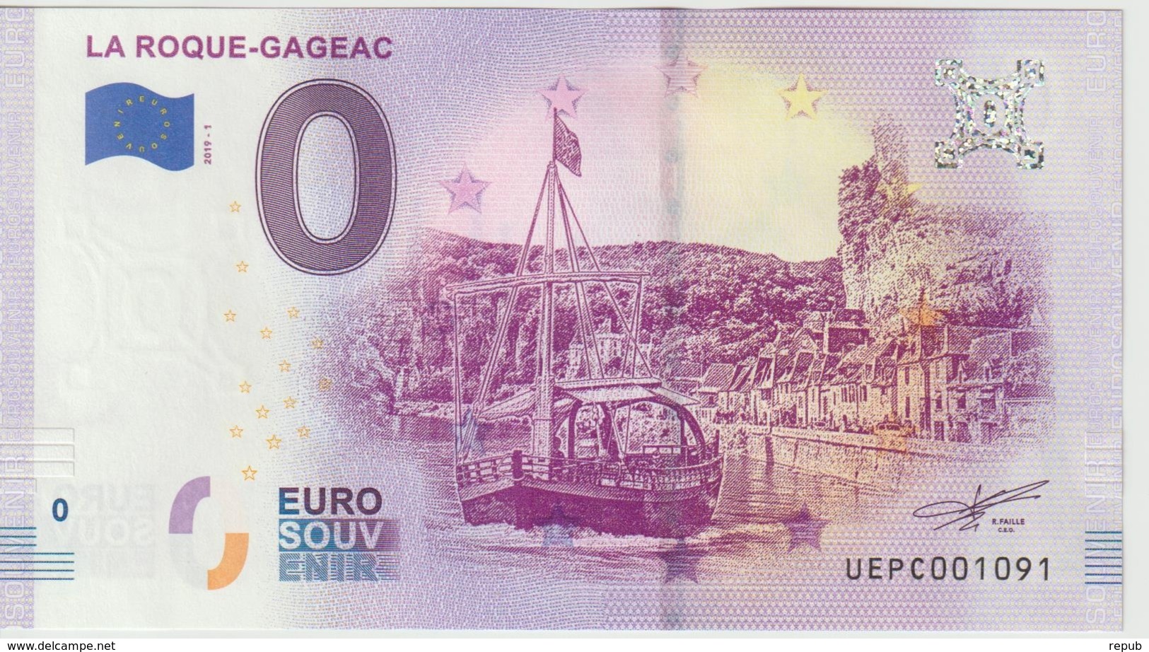 Billet Touristique 0 Euro Souvenir France 24 La Roque-Gageac 2019-1 N°UEPC1091 - Essais Privés / Non-officiels