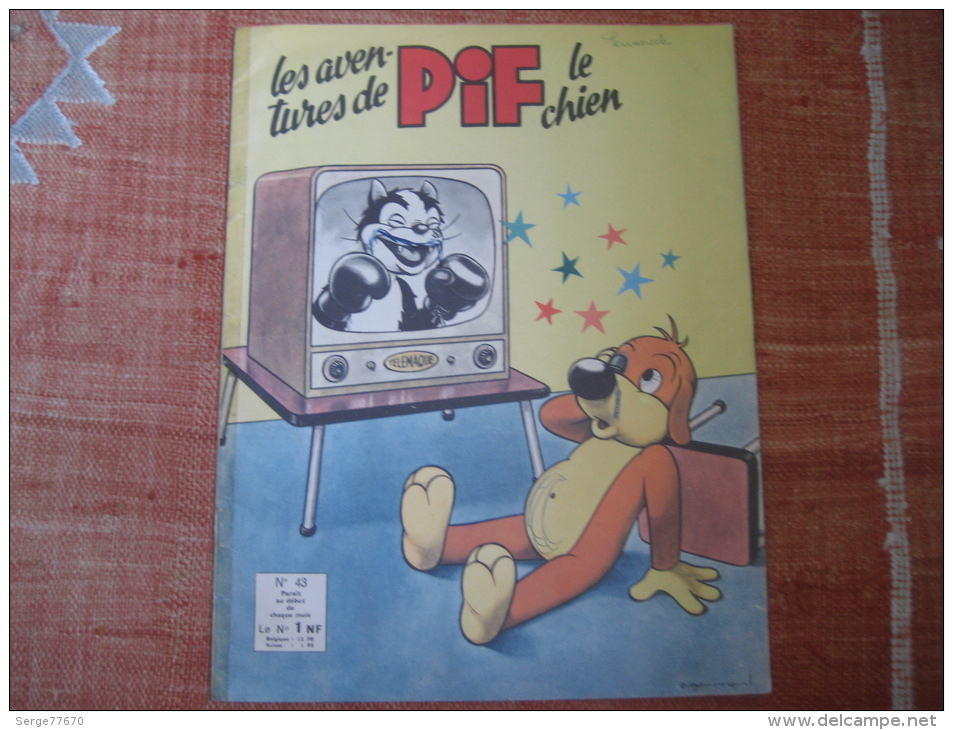 Les Aventures De Pif Le Chien N° 43 De Septembre 1961 Humanité Arnal Vaillant Gadget Placid Muzo Arthur - Pif - Autres