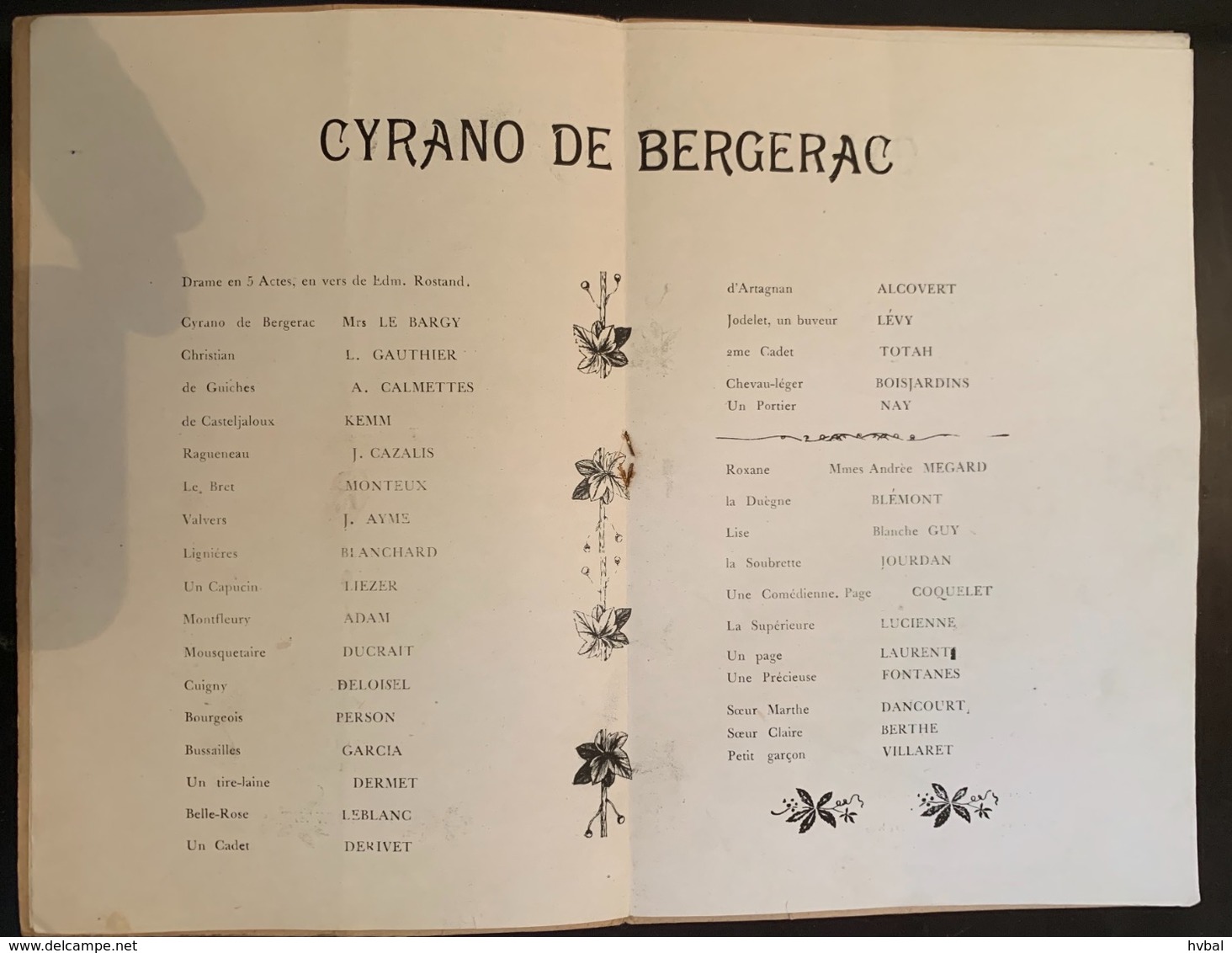 Ancien Programme L Exact Pour Le Théâtre De La Porte Saint Martin Cyrano De Bergerac - Programmes