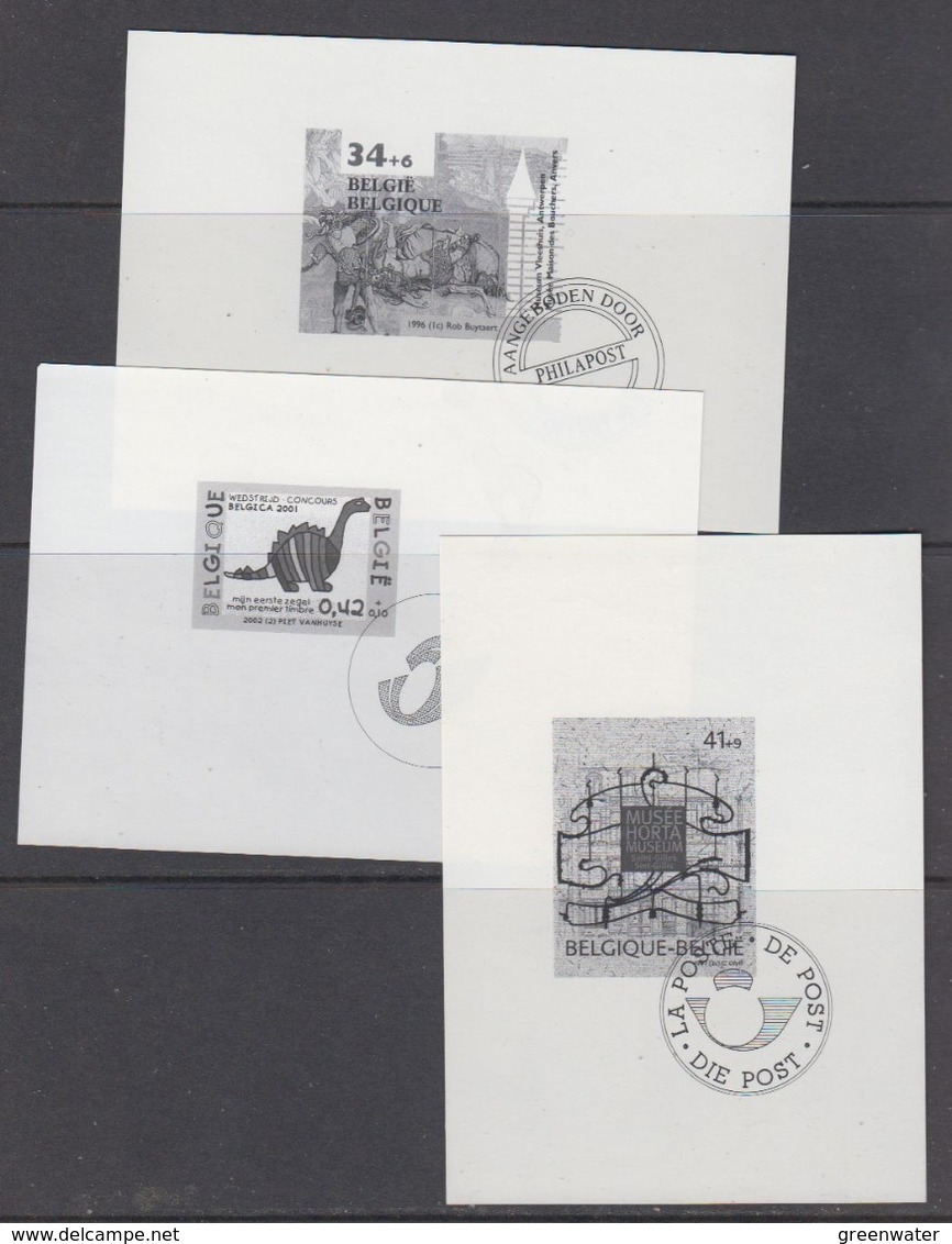 Belgium 3 Blackprints (see Scan) Mnh (44560) - Zwart-witblaadjes [ZN & GC]