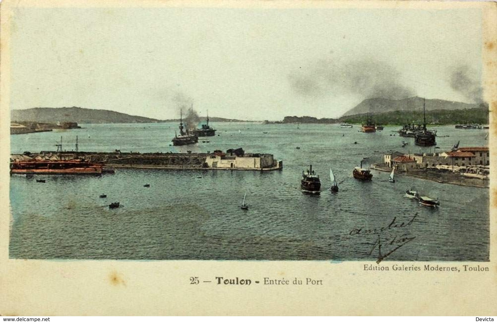 1910s France Toulon Entrée Du Port Postcard - Dampfer