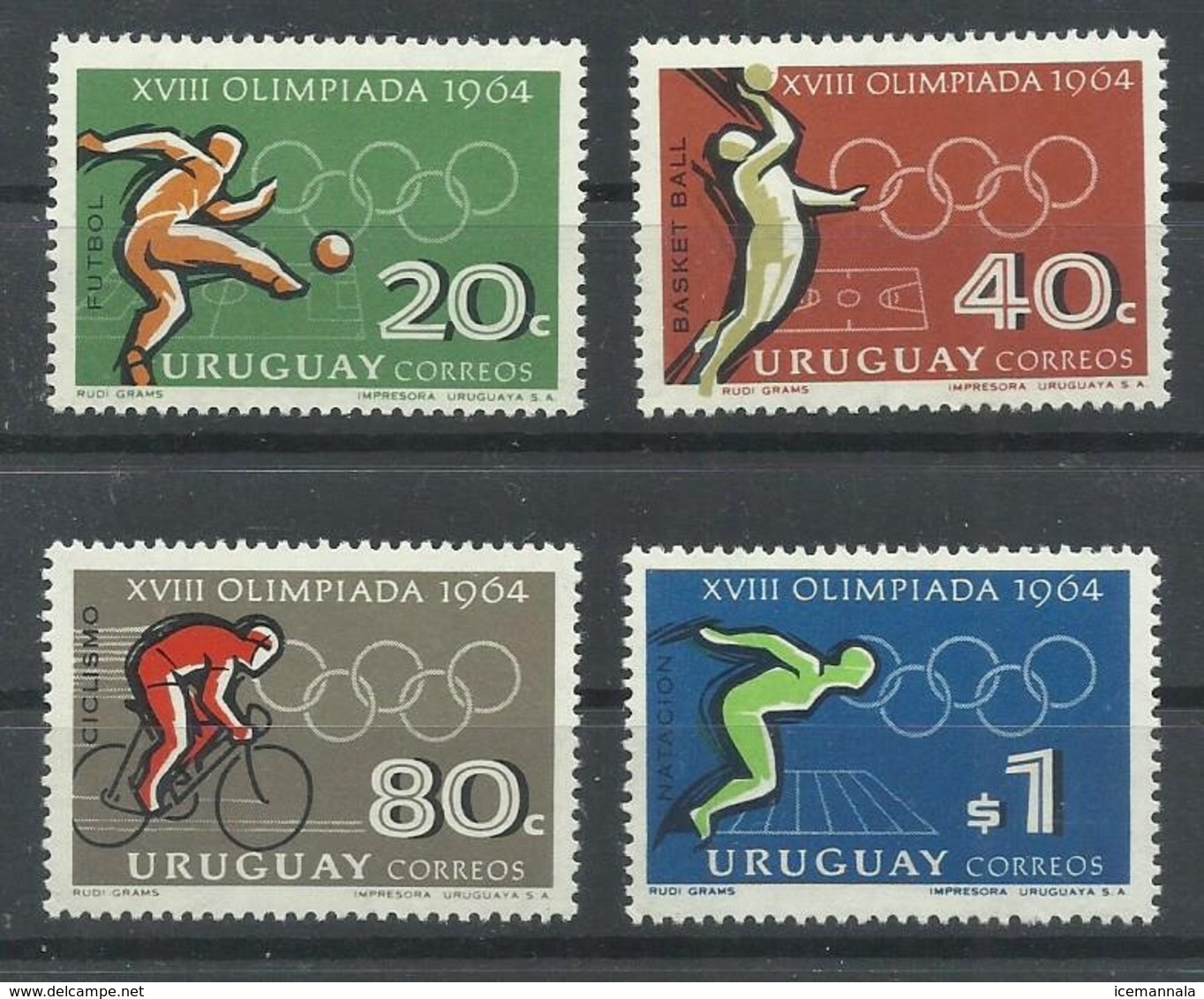 URUGUAY YVERT  733/36   MNH  ** - Uruguay