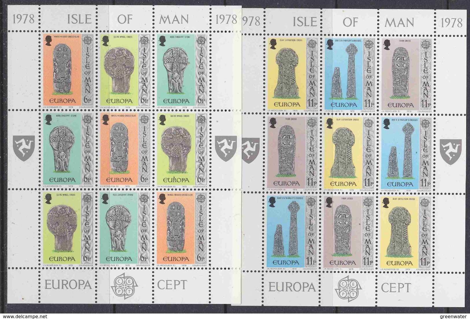 Europa Cept 1978 Isle Of Man Strips 6v In 2 Sheetlets (att. Shtlts Are NOT Perfect) ** Mnh (44569) - 1978