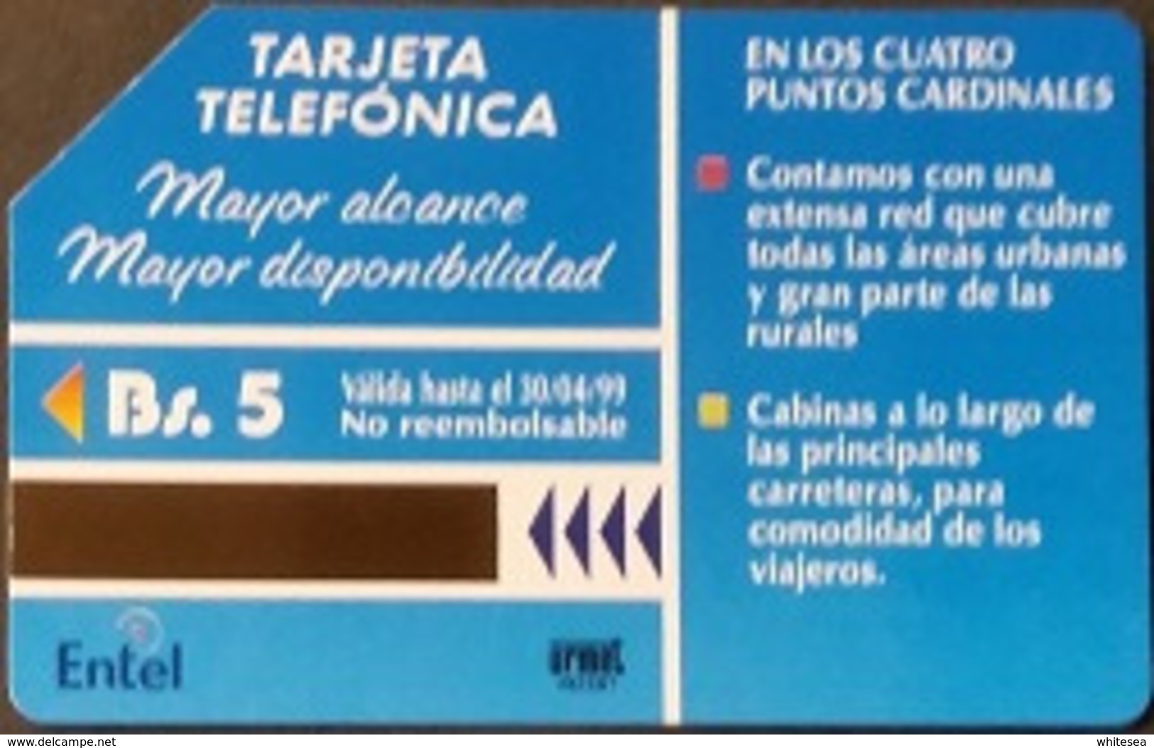 Telefonkarte Bolivien - Landschaft - Tradition - Vogel - 04/99 - Bolivië