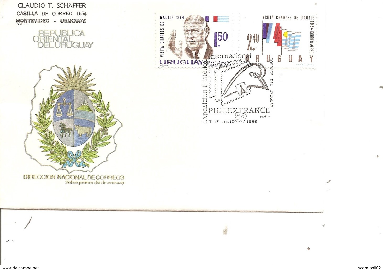 DeGaulle ( FDC De L'Uruguay De 1989 à Voir) - De Gaulle (General)