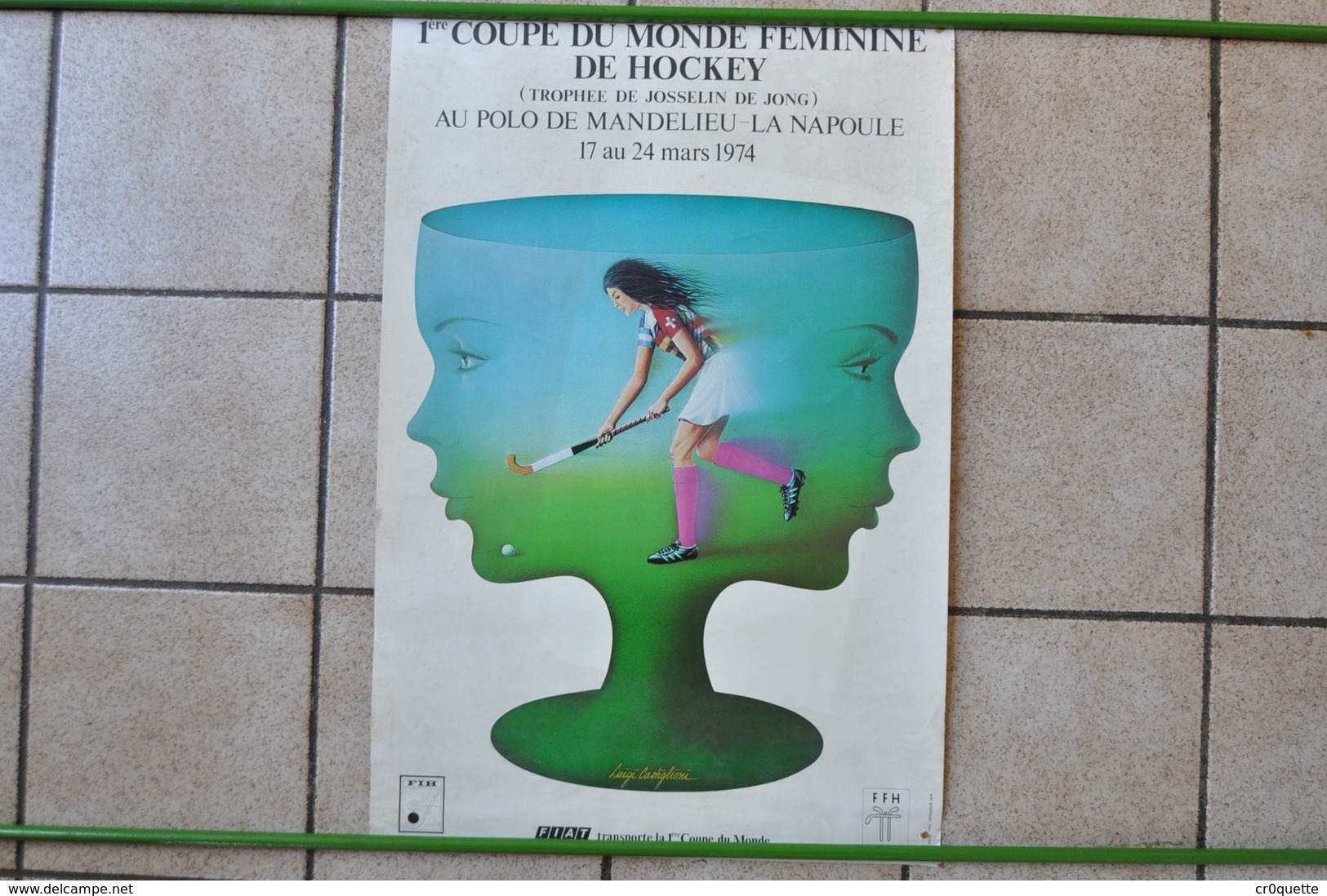 VIEILLE AFFICHE POSTER - HOCKEY SUR GAZON COUPE MONDE FEMMES 06210 MANDELIEU LA NAPOULE - Plakate