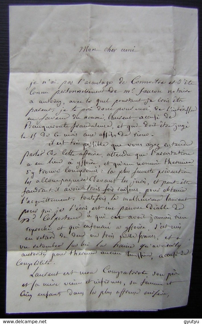 Riom 1831 Lettre Pour Antoingt (Puy De Dôme), + Cachet Rouge Décime Rural - 1801-1848: Vorläufer XIX