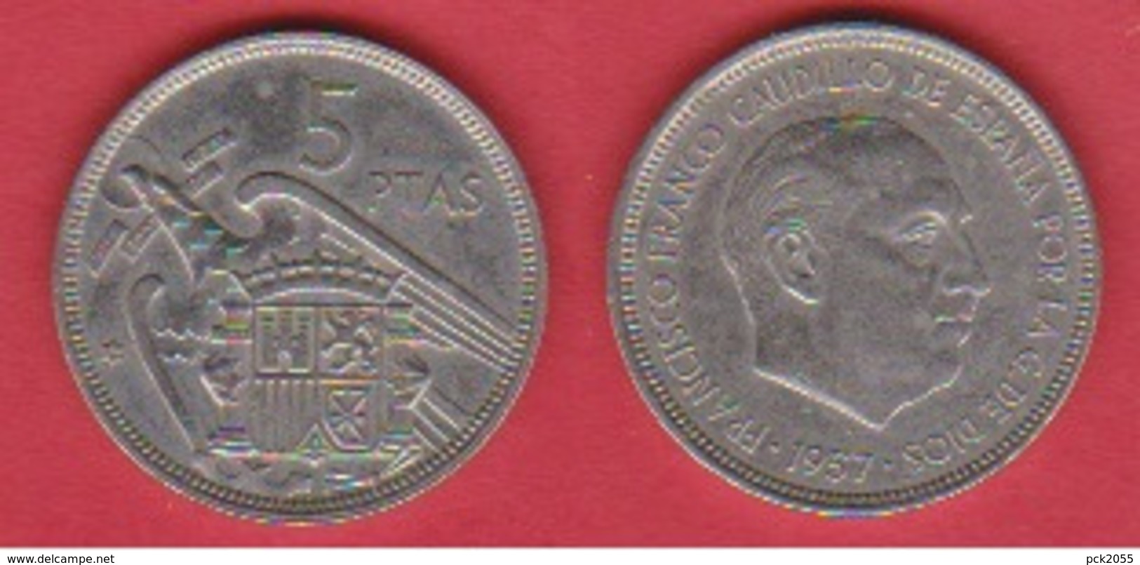Spanien 5 Pesetas K-N 1957 Schön Nr.34,KM Nr.786 - 5 Pesetas
