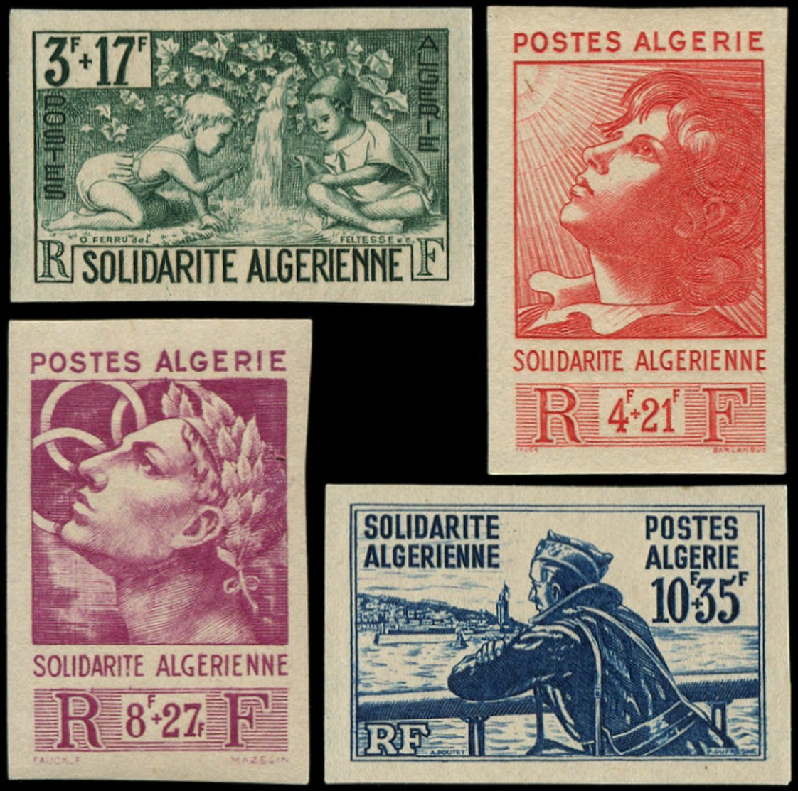 ALGERIE Poste ** - 249/52, Non Dentelés: Solidarité 1946 - Cote: 120 - Autres & Non Classés