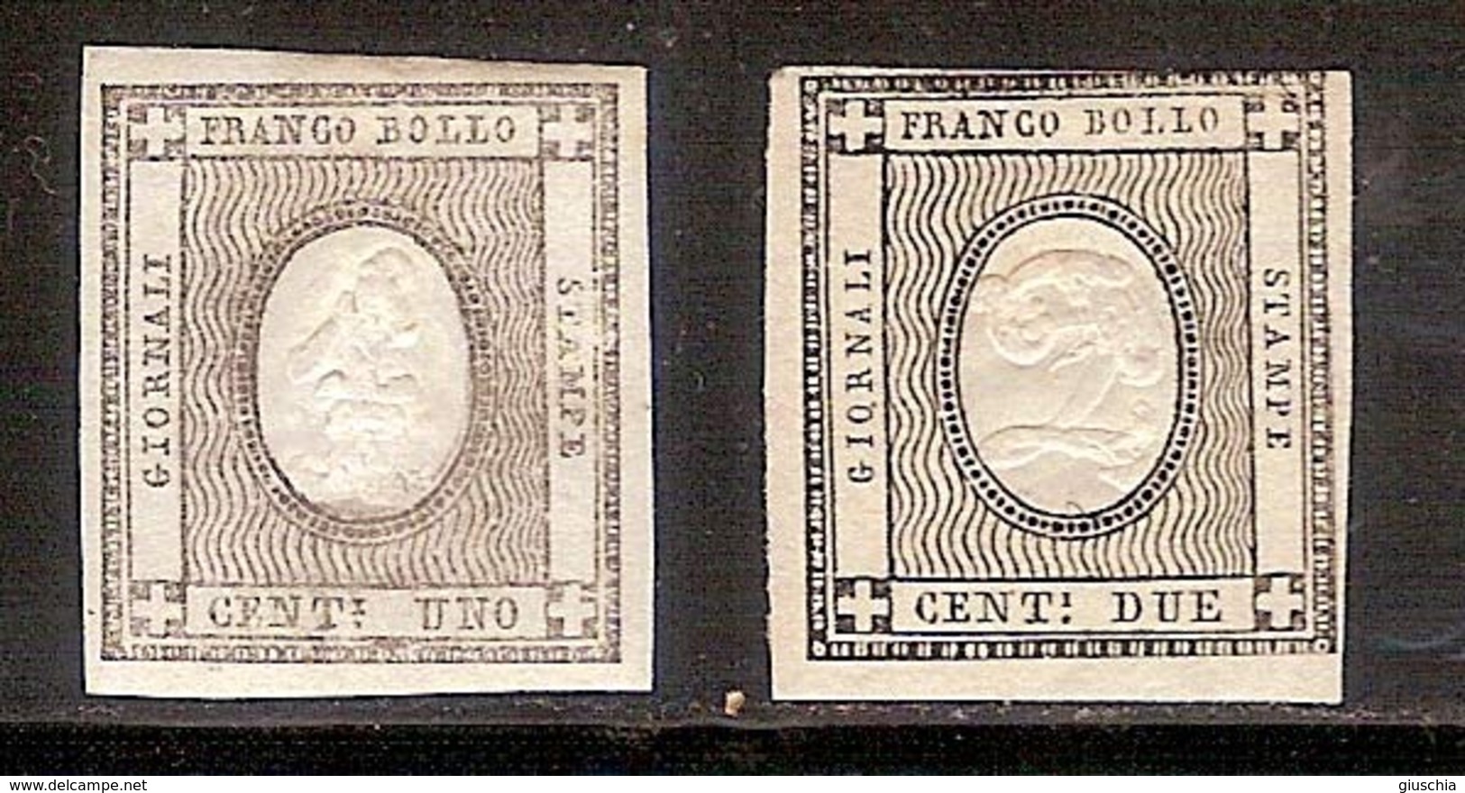 (Fb).A.Stati.Sardegna.1861.F.lli Per Stampati.1c + 2c Grigio Nero,nuovi (780-16) - Sardegna