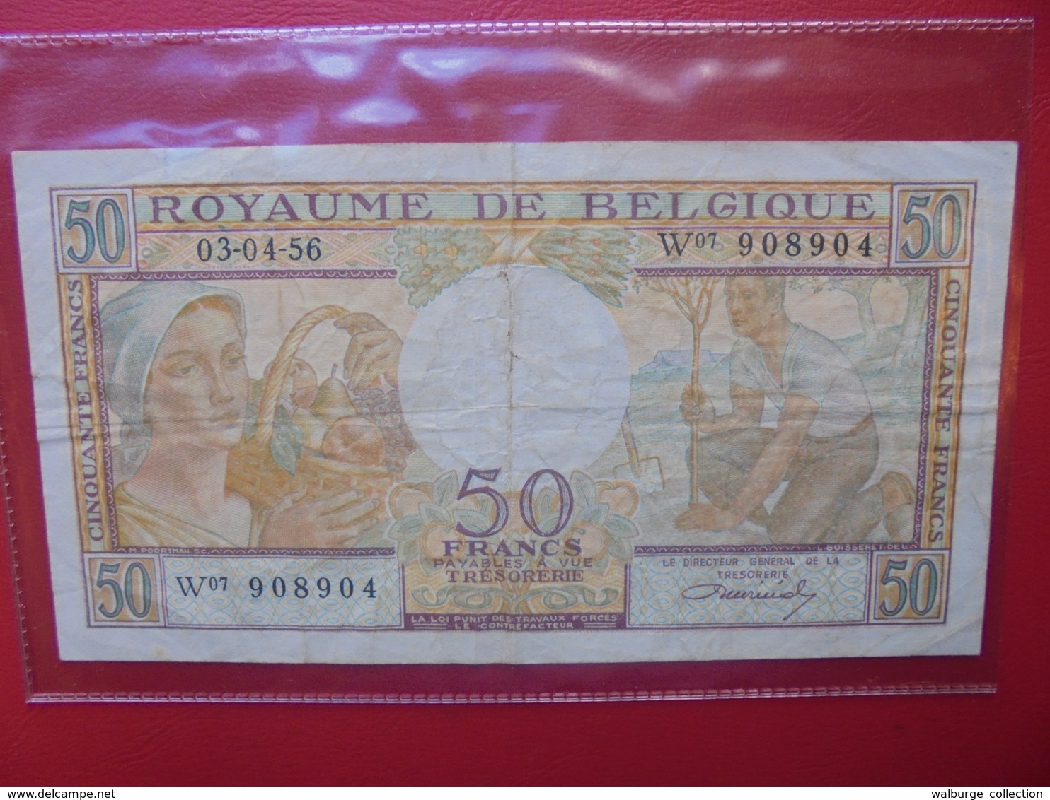 BELGIQUE 50 FRANCS 1956 CIRCULER (B.7) - 50 Francs