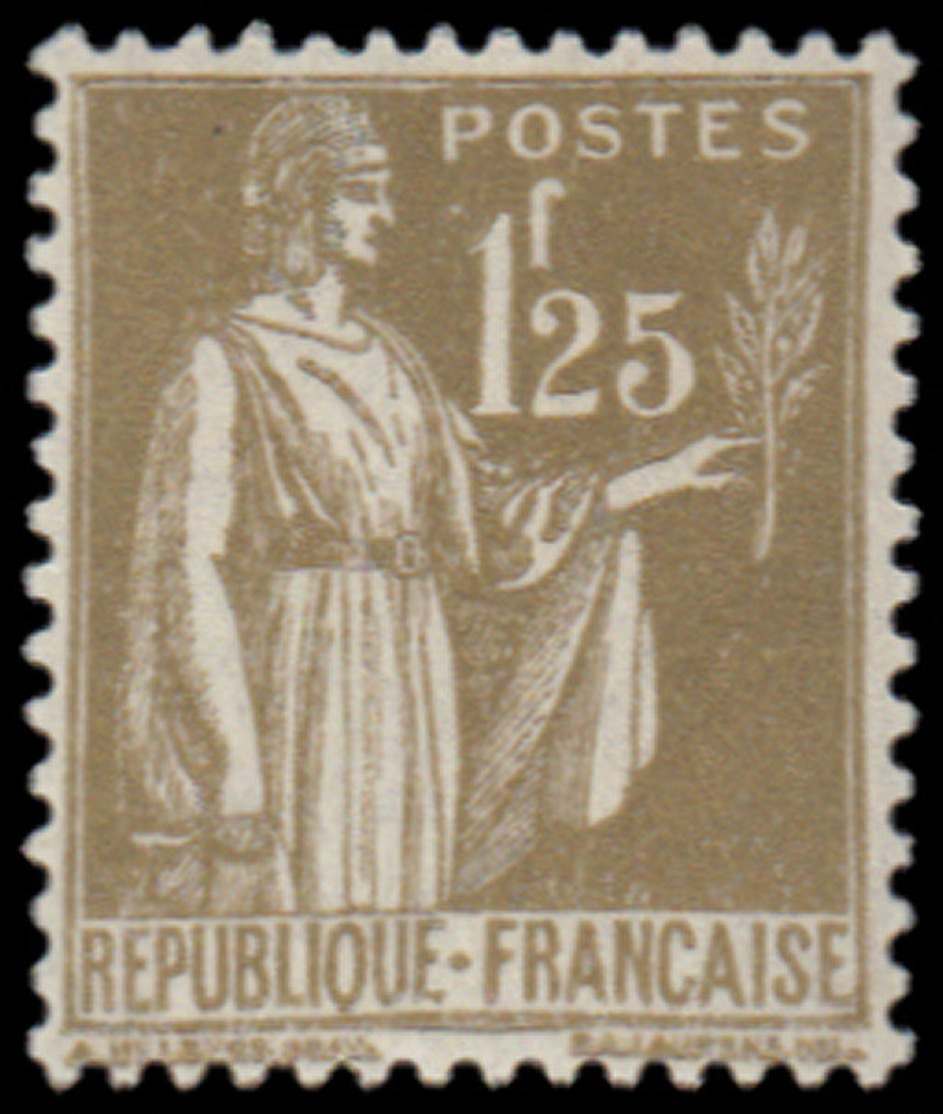 FRANCE Poste ** - 287, 1.25f. Olive Type Paix - Cote: 215 - Unused Stamps