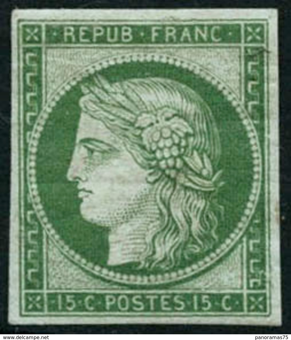 ** N°2e 15c Vert, Réimp - TB - 1849-1850 Ceres