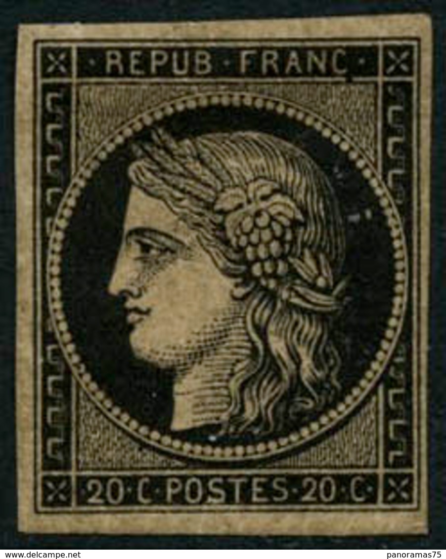 * N°3b 20c Noir S/chamois - TB. - 1849-1850 Ceres