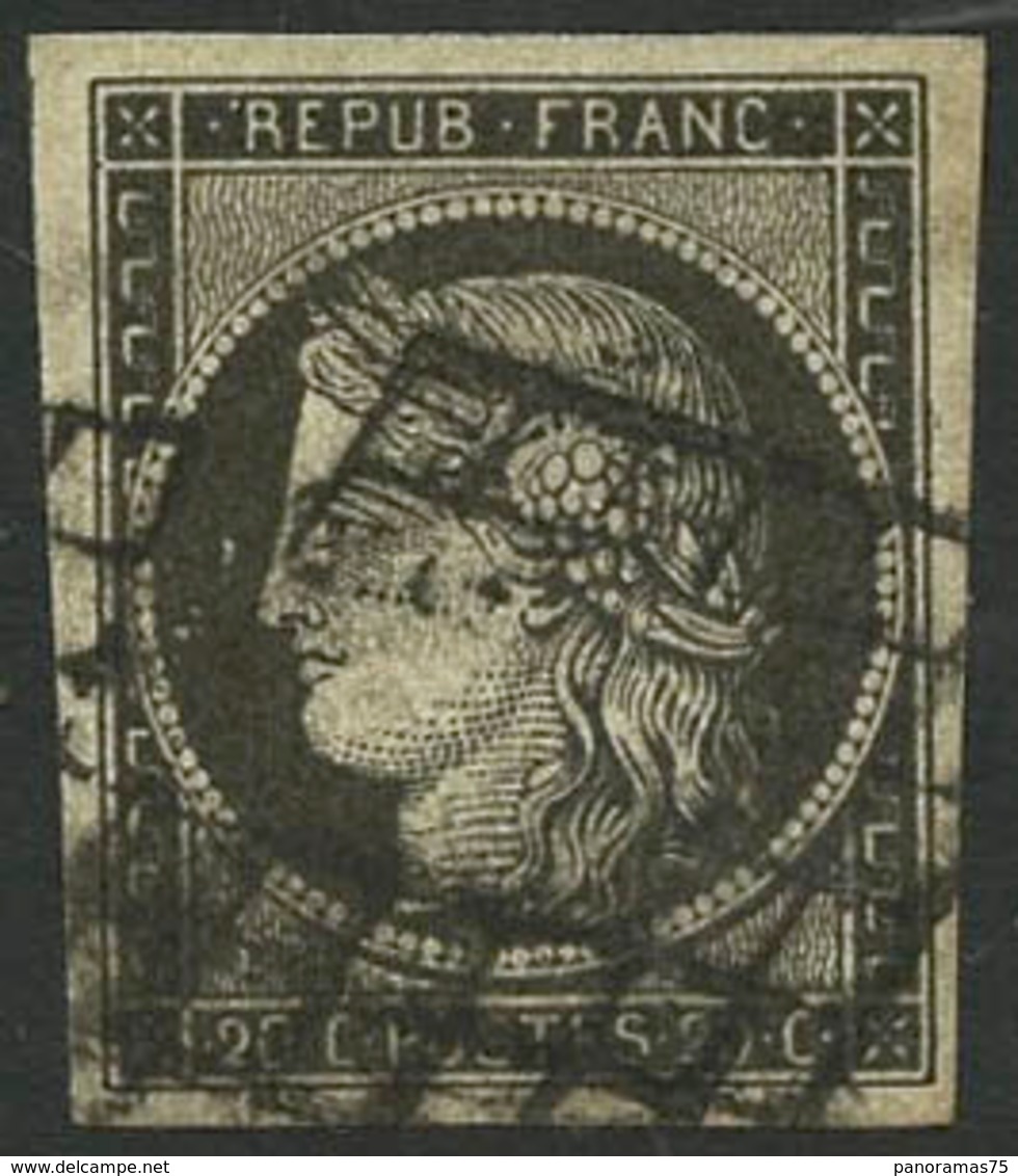 Oblit. N°3c 20c Gris-noir - TB - 1849-1850 Ceres