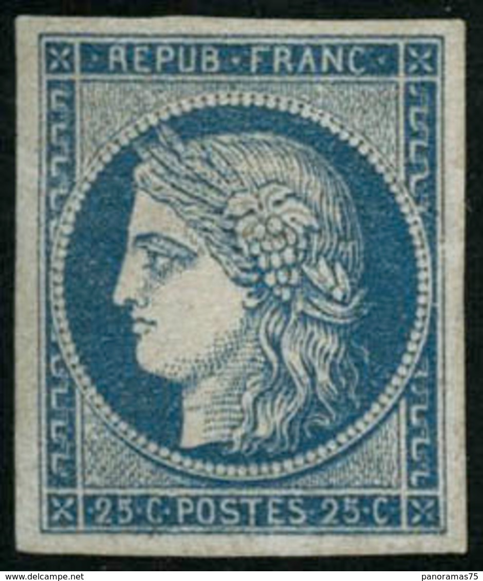 * N°4 25c Bleu, Signé Calves Et Brun - TB. - 1849-1850 Ceres