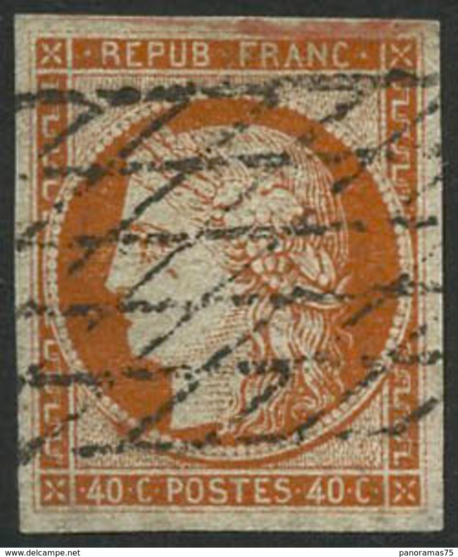 Oblit. N°5 40c Orange, Signé Brun - TB. - 1849-1850 Cérès