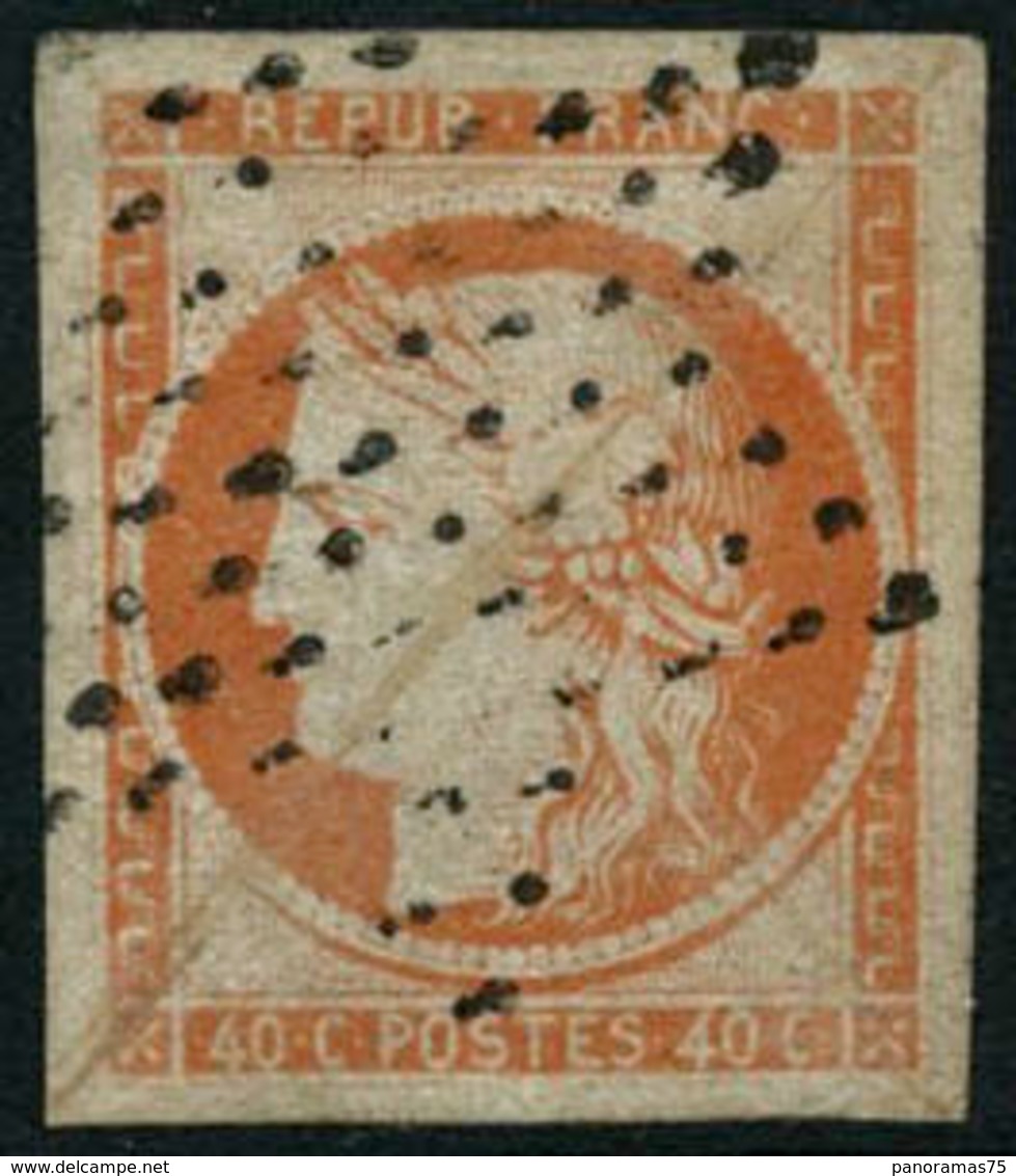 Oblit. N°5 40c Orange, Obl étoile De Paris - TB - 1849-1850 Ceres