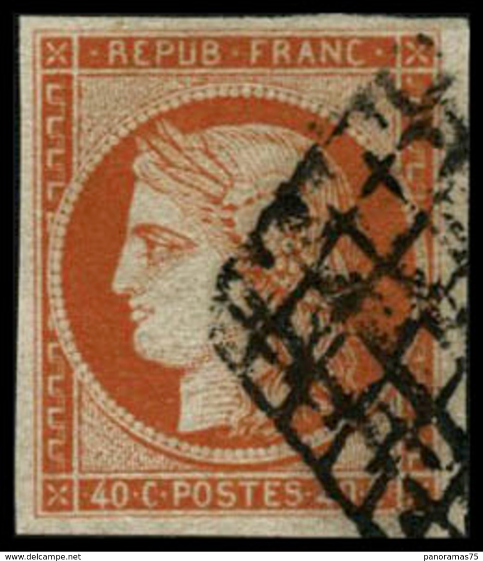 Oblit. N°5a 40c Orange Vif - TB. - 1849-1850 Cérès