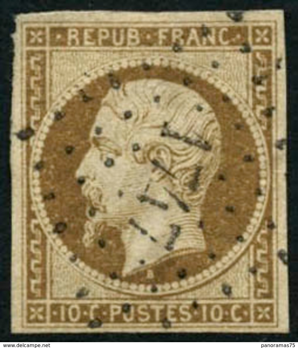 Oblit. N°9 10c Bistre, Obl PC - TB - 1852 Louis-Napoléon