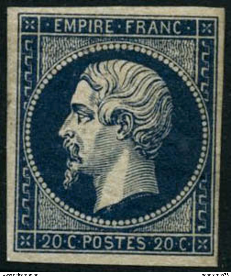 ** N°14Ab 20c Bleu Noir, Type I Signé Brun - TB - 1853-1860 Napoléon III