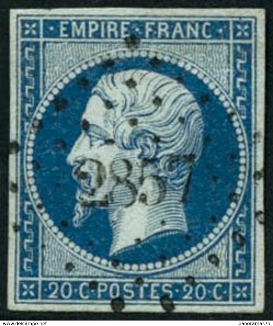 Oblit. N°14Ad 20c Bleu/vert, Type I - TB. - 1853-1860 Napoleone III