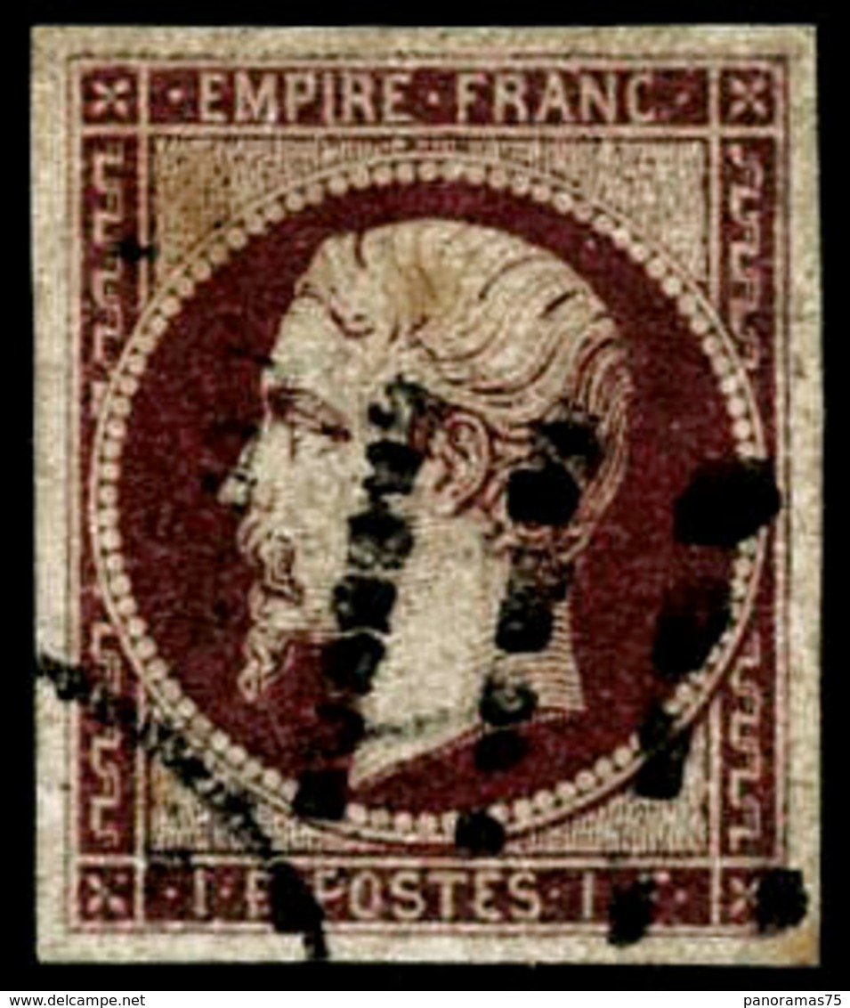 Oblit. N°18 1F Carmin, Infime Pelurage - B. - 1853-1860 Napoléon III