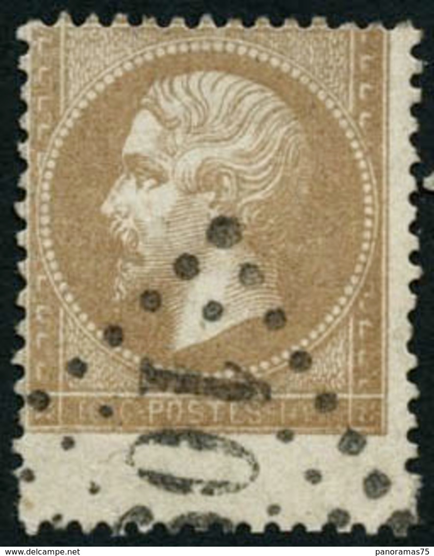 Oblit. N°21 10c Bistre, Belle Variété De Piquage TB - 1862 Napoléon III