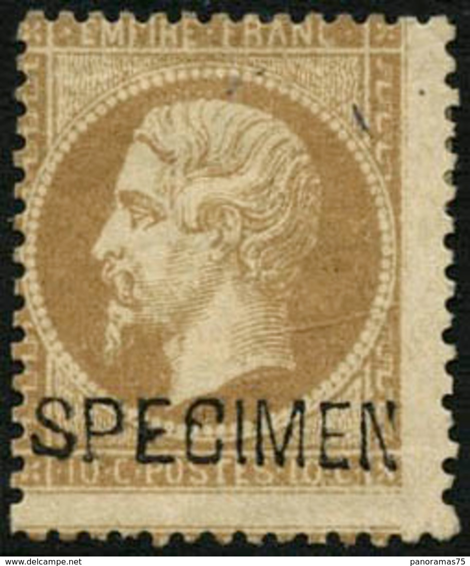 * N°21c 10c Bistre, Surchargé Spécimen - B - 1862 Napoléon III