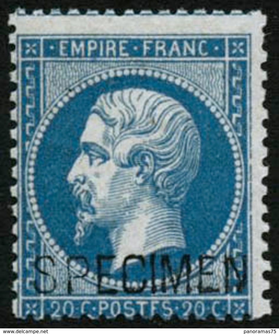 ** N°22d 20c Bleu Surchargé Specimen - TB - 1862 Napoléon III.