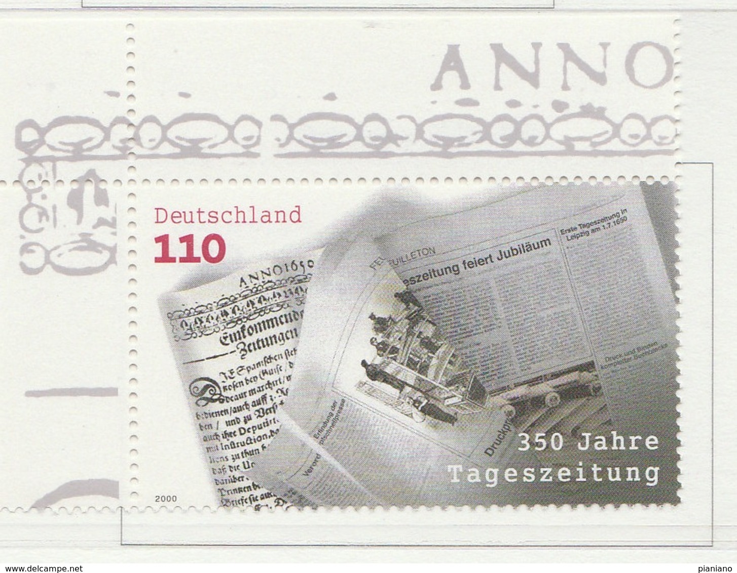 PIA - GERMANIA - 2000 :  350° Anniversario Sei Giornali Tedeschi  - (Yv 1949) - Nuovi