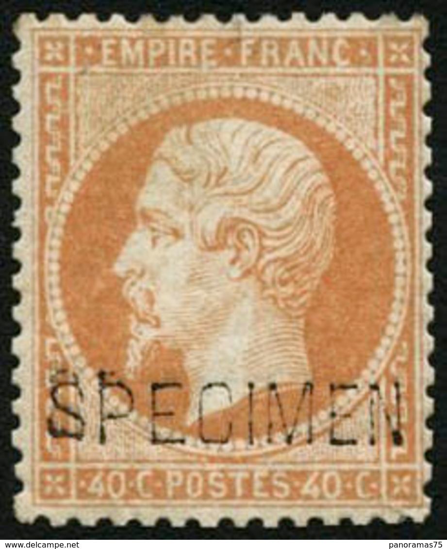 ** N°23d 40c Orange Surchargé Specimen, Signé Brun - TB - 1862 Napoléon III.