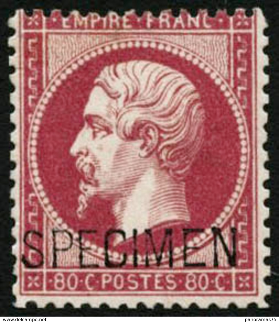 ** N°24d 80c Rose Surchargé Specimen, Signé Brun - TB - 1862 Napoléon III