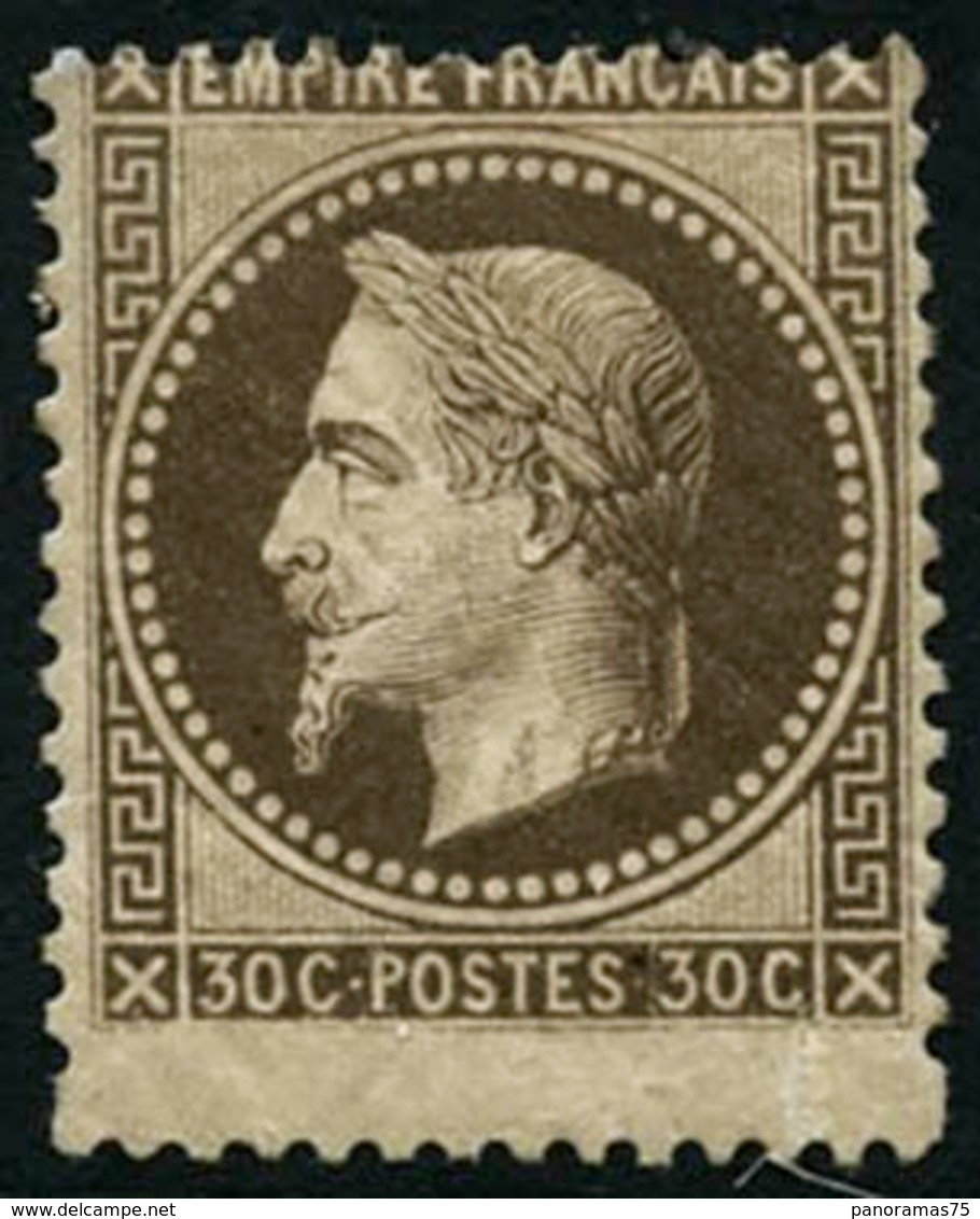 ** N°30  30c Brun, Variété De Piquage Vertical TB - 1863-1870 Napoléon III Con Laureles