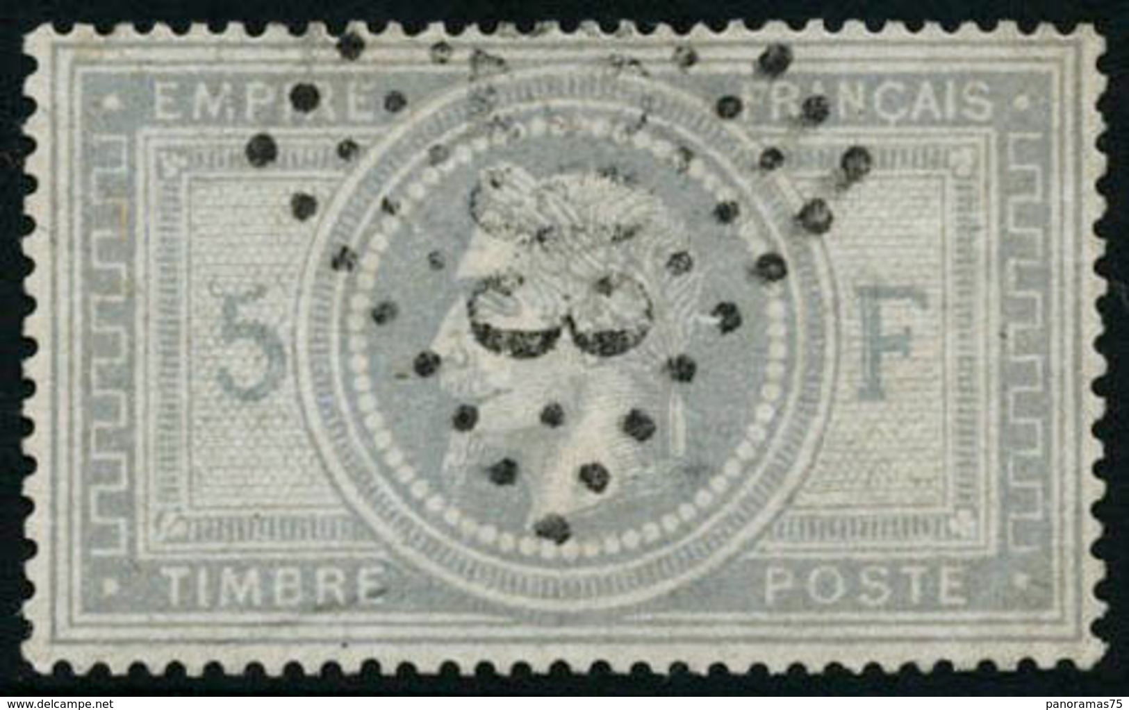 Oblit. N°33 5F Empire Obl Rouge - B. - 1863-1870 Napoléon III Con Laureles