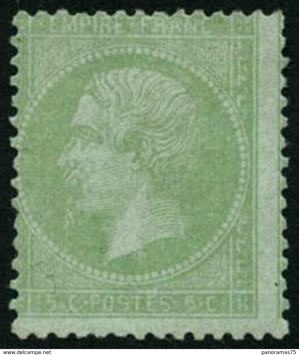 ** N°35 5c Vert-pâle S/bleu Centrage Traditionnel Signé Calves Et Brun - TB - 1863-1870 Napoléon III Lauré