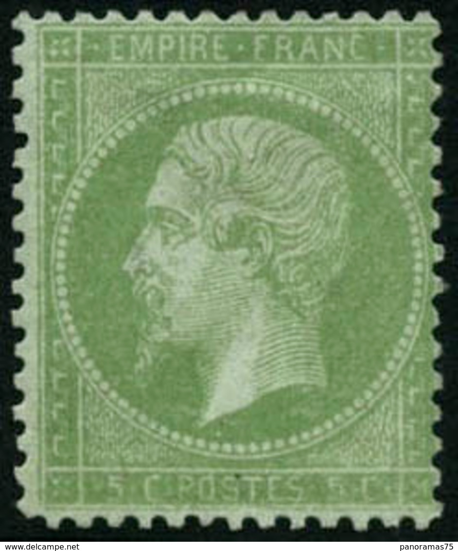 * N°35 5c Vert Pâle S/bleu, Signé Brun - TB. - 1863-1870 Napoléon III. Laure