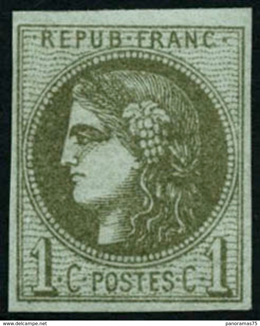 ** N°39B 1c Olive R2 - TB. - 1870 Ausgabe Bordeaux