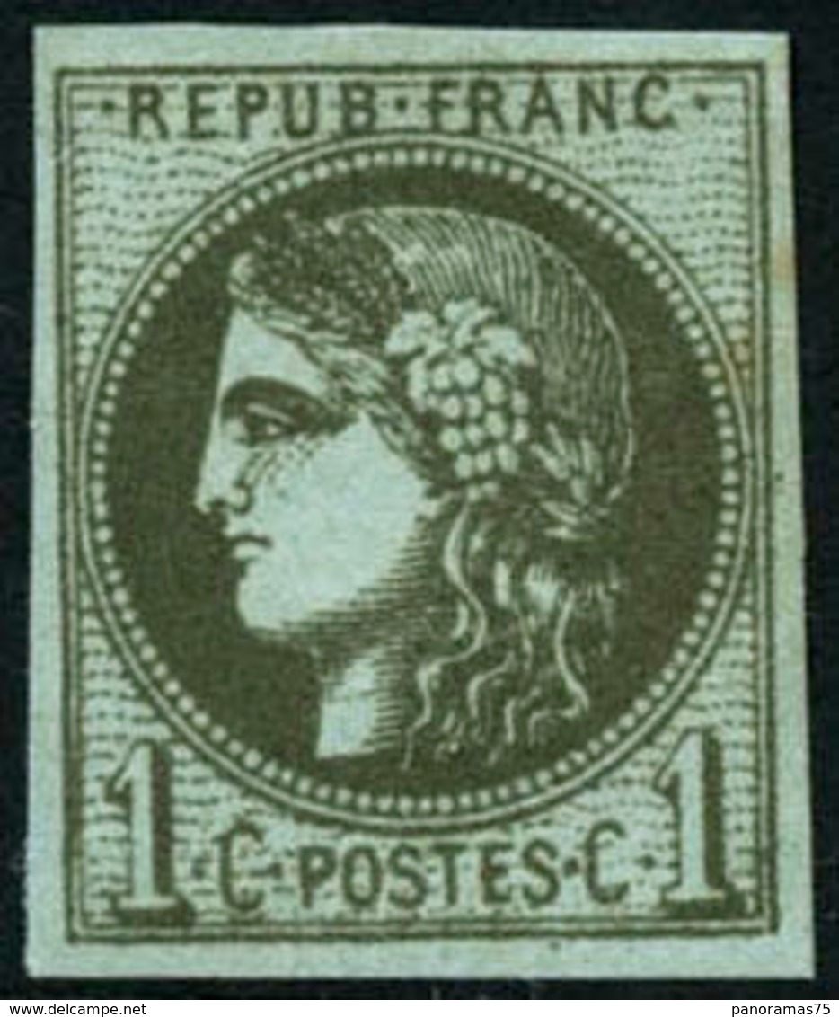 ** N°39Ba 1c Olive Foncé, R2 - TB - 1870 Emission De Bordeaux