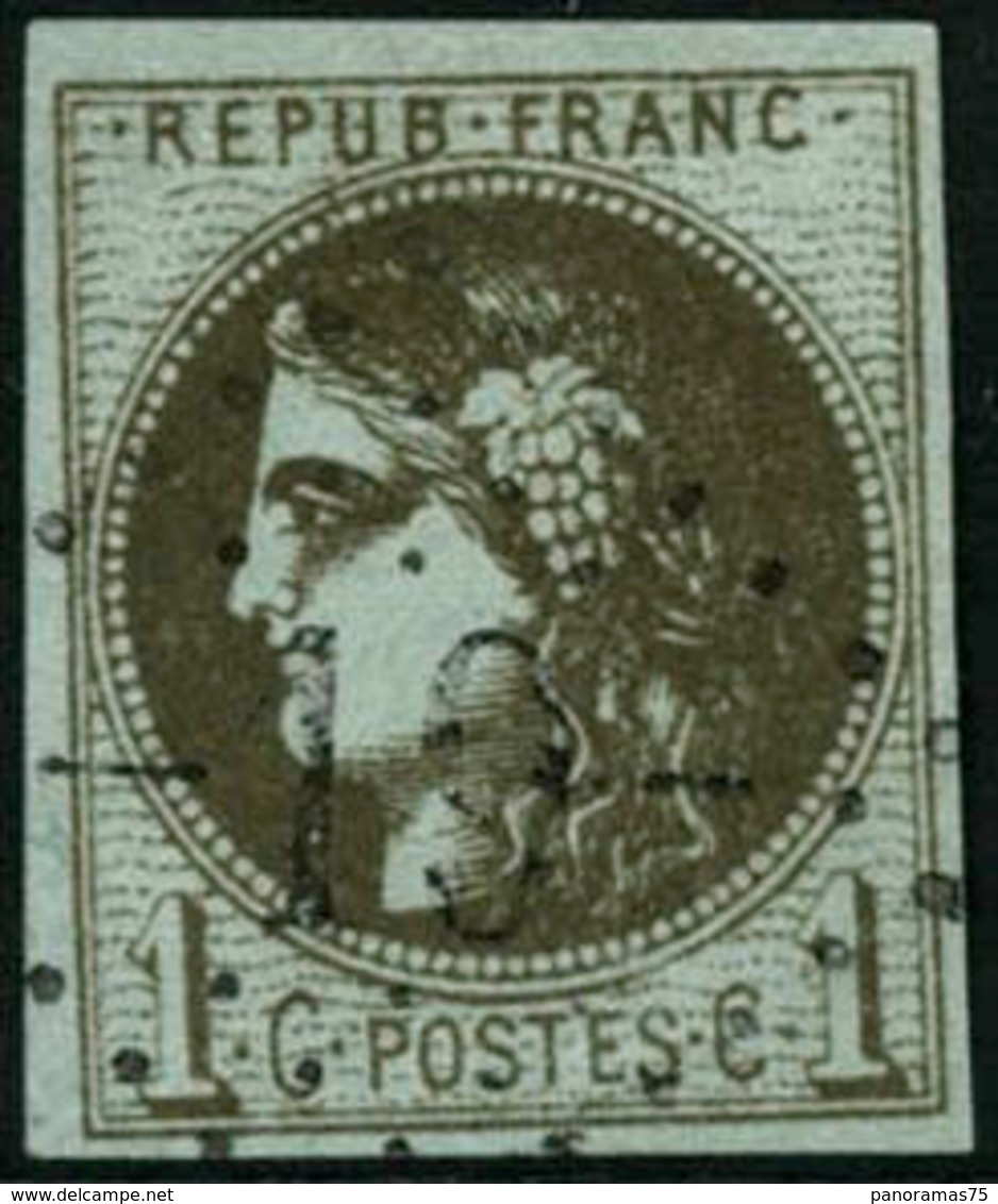 Oblit. N°39Cc 1c Olive Bronze R3 - TB - 1870 Emission De Bordeaux