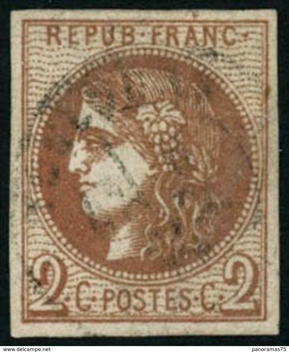 Oblit. N°40B 2c Brun-rouge R2 - TB - 1870 Emisión De Bordeaux