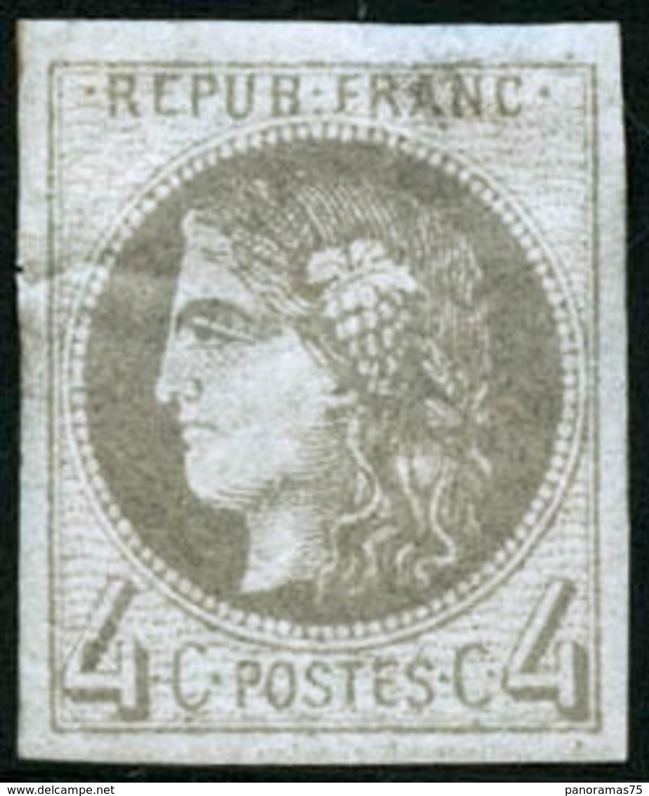 ** N°41B 4c Gris, R2 - TB. - 1870 Ausgabe Bordeaux