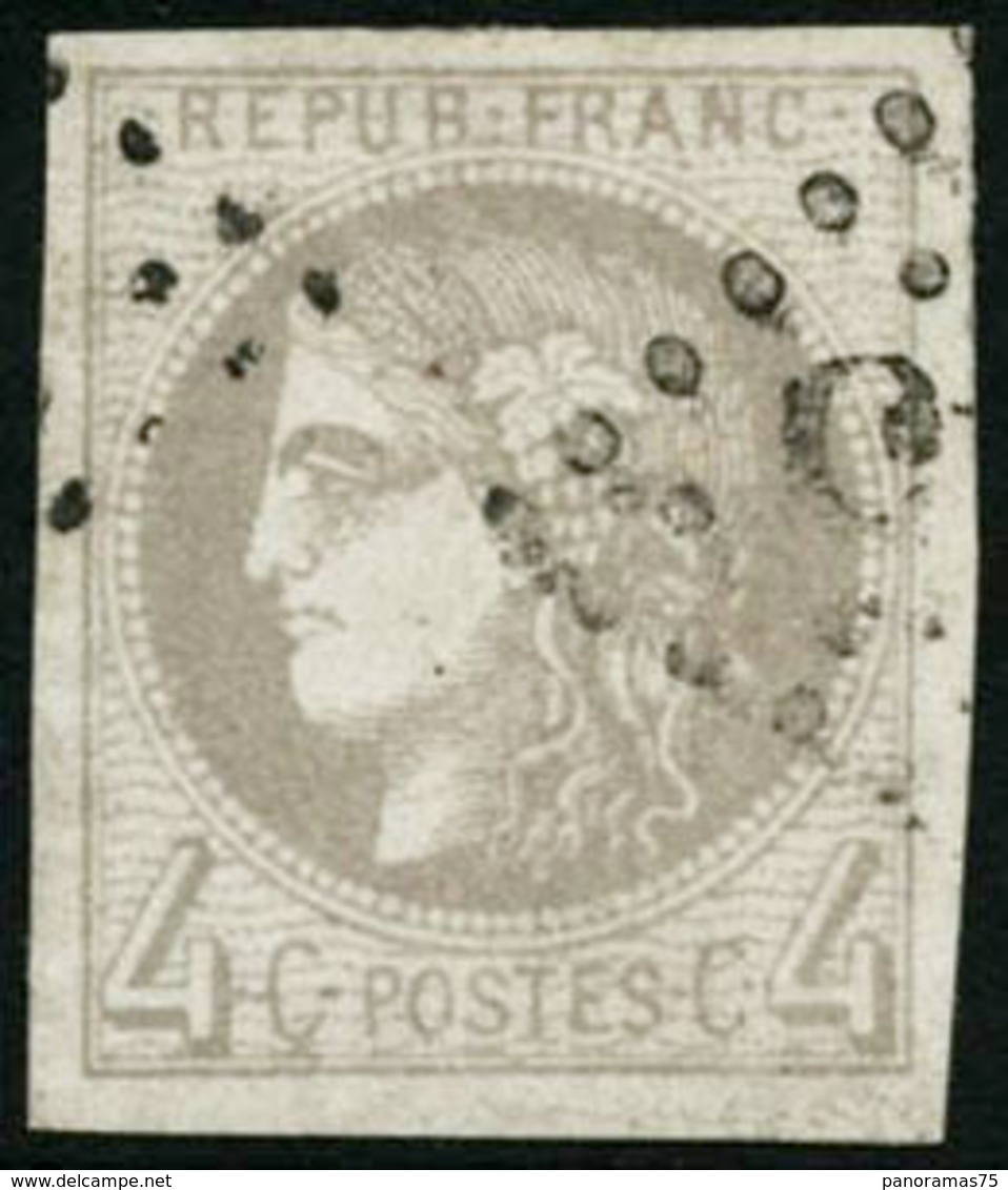 Oblit. N°41Bd 4c Gris Foncé R2 - TB. - 1870 Ausgabe Bordeaux