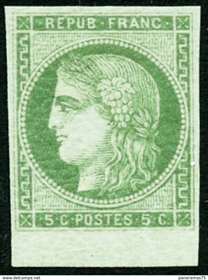 * N°42B 5c Vert-jaune R2 - TB - 1870 Ausgabe Bordeaux