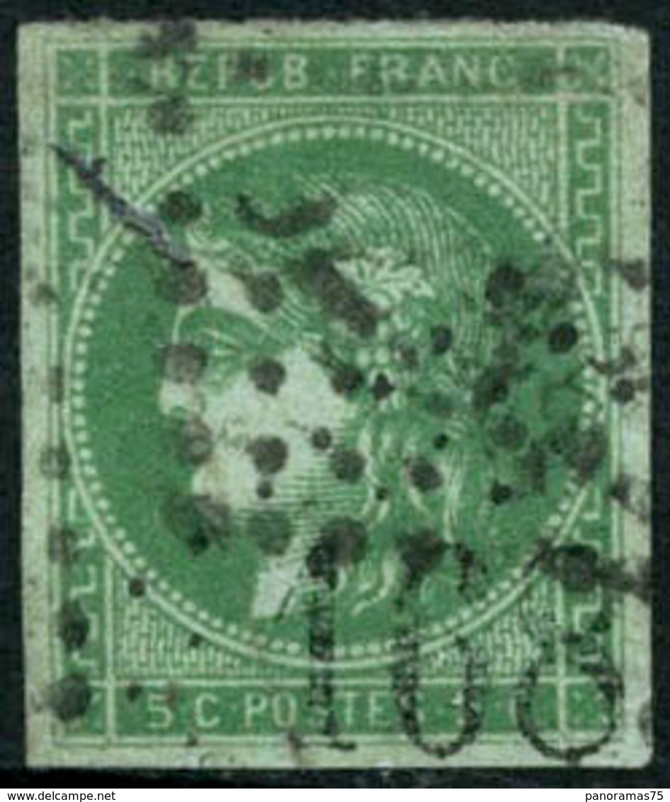 Oblit. N°42Bi 5c Vert émeraude - TB. - 1870 Emisión De Bordeaux