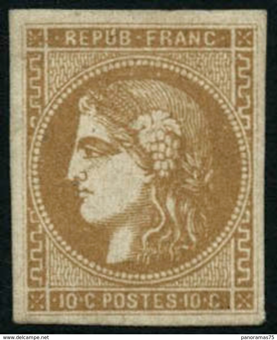 ** N°43A 10c Bistre R1, Signé Brun - TB - 1870 Uitgave Van Bordeaux