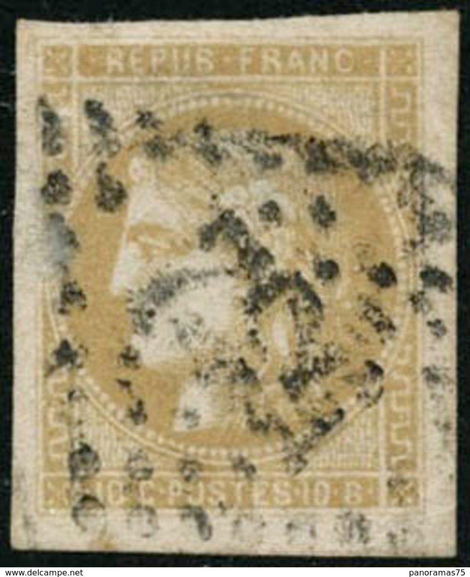 Oblit. N°43Bc 10c Citron R2 - TB - 1870 Emission De Bordeaux