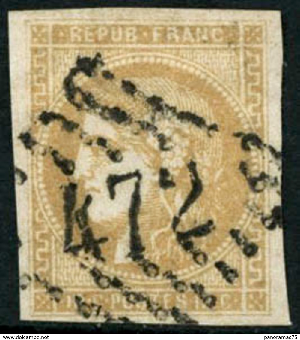 Oblit. N°43Bc 10c Citron - TB. - 1870 Ausgabe Bordeaux