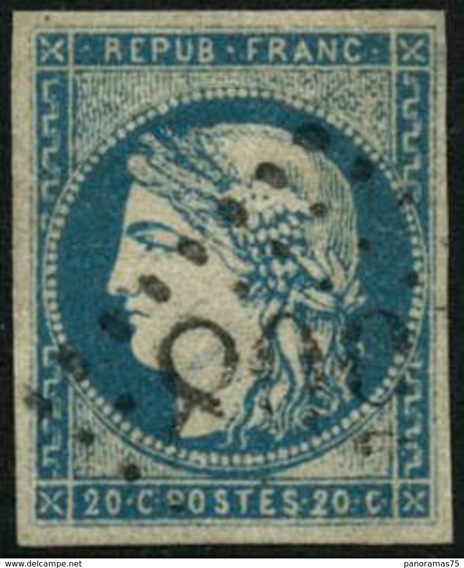Oblit. N°44A 20c Bleu R1, Type I - TB - 1870 Emisión De Bordeaux